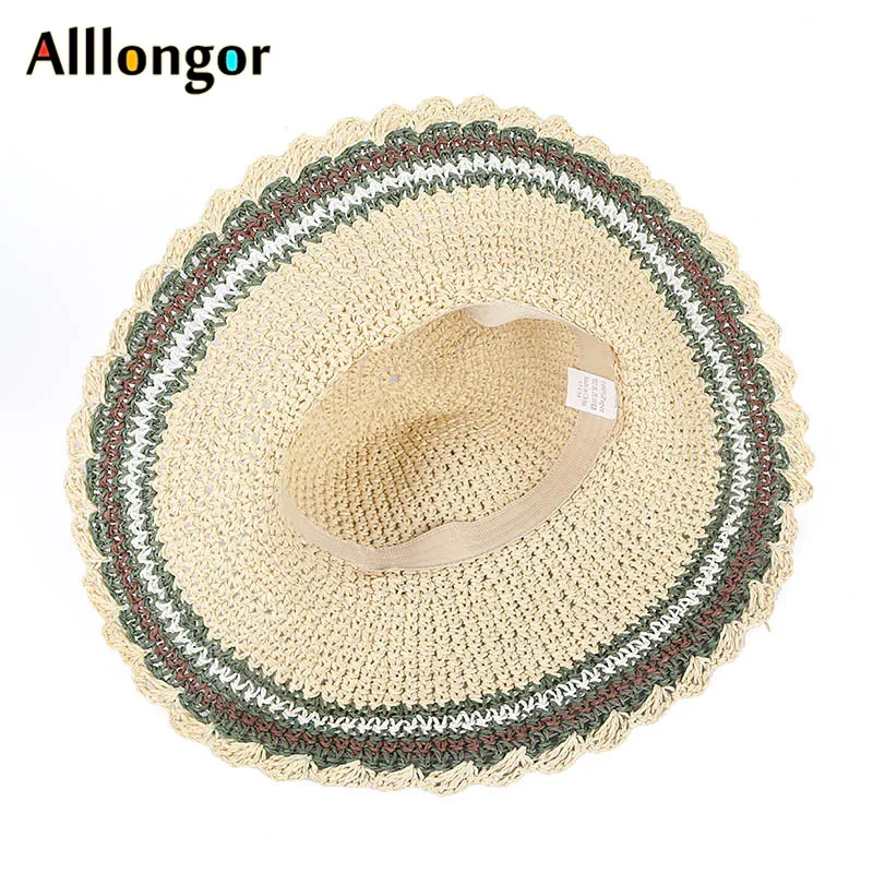 

Straw hat 2020 Summer Wide Brim floppy Sun Hat Women Sombrero Mujer uv protection Visor Colourful Big Ladies beach hats