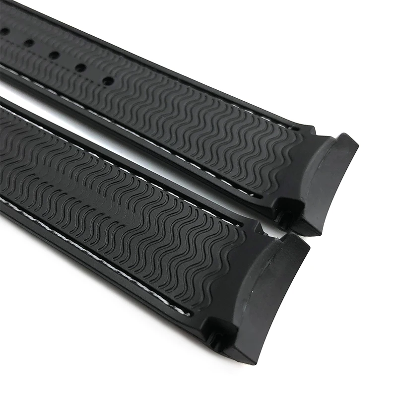 19mm 20mm 21mm 22mm Rubber Silicone Watchband for Omega AT150 Seamaster 300 De ville Planet Ocean Watch Pointed Buckle Strap