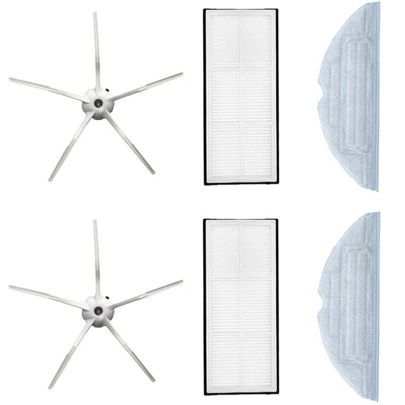 

6PCS Side Brush HEPA Filter Mop Cloths For Xiaomi T7 T7plus S7 For Roborock Vacuum Cleaner Accessories Part