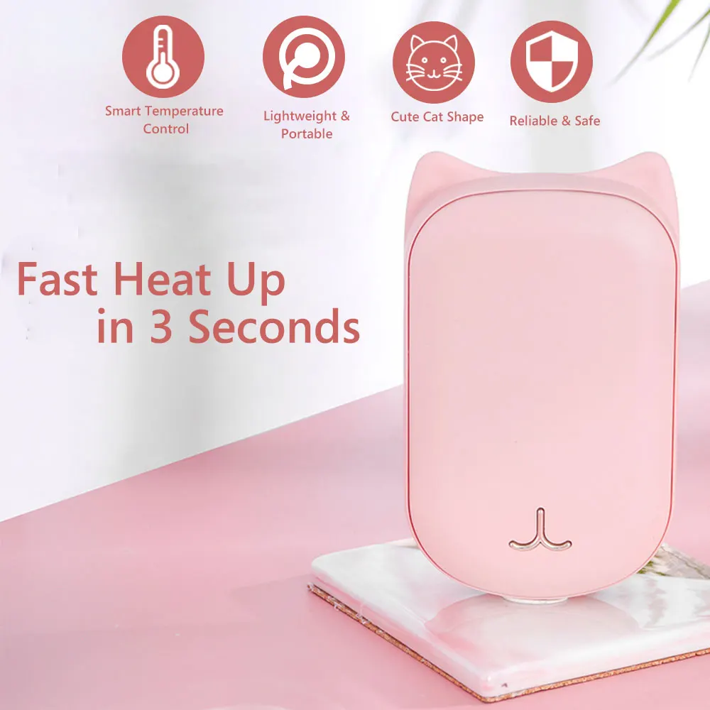Симпатичный USB Перезаряжаемые грелка для рук и 3600 мА/ч Мощность power Bank 5V Мини