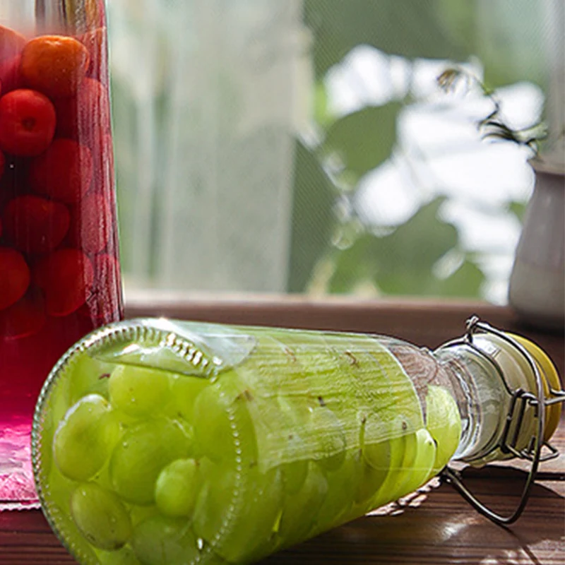 Стеклянная бутылка вина Лимонный Мед jam бутылки для хранения портативный фрукты винная фляжка молоко ферментация баночки для крема запечатанные банки для бара