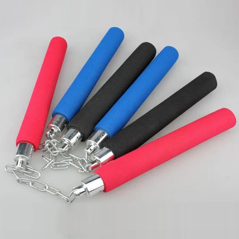 

Newly Martial Arts Nunchakus Weapon Foam Metal Chain Safe Sponge Nunchucks for Beginners