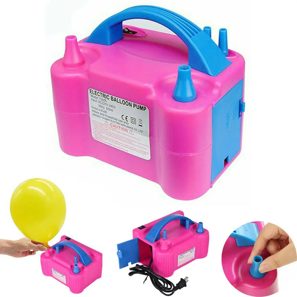 

Portable Electric Balloon Inflator Pump Double Hole Nozzle Air Compressor Inflatable Electric Balloon Pump Air Blower EU UK US