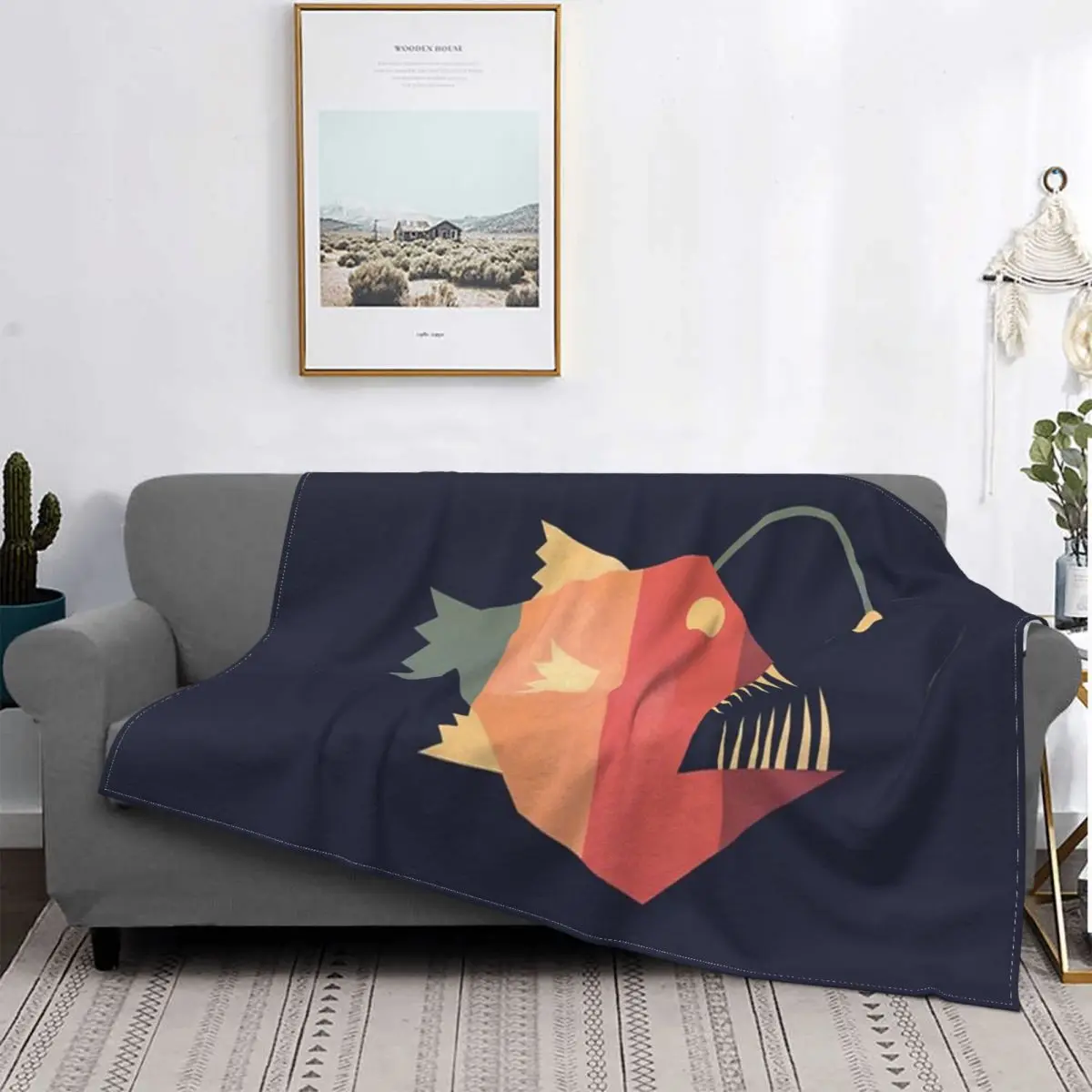 

Manta de Anglerfish de arco/ RIS raro, colcha para cama a cuadros, manta с капучинацией из аниме, textil de lujo para el ho