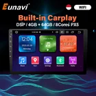 Eunavi Android 10 автомобильный Радио Аудио мультимедиа видео плеер универсальный авто стерео WIFI RDS AM FM GPS навигация no 2 Din DVD