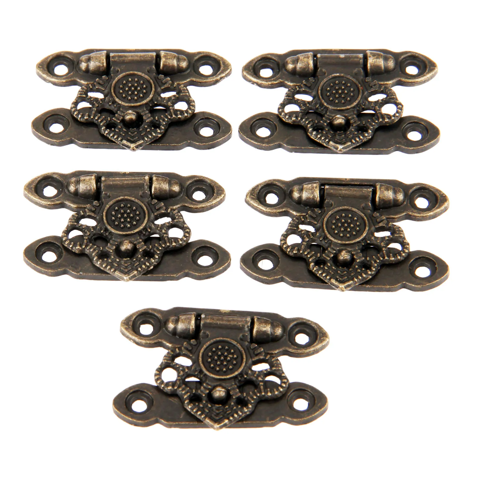 

5Pcs 37x25mm Antique Bronze Alloy Latch Hardware Decorative Jewelry Gift Wooden Box Suitcase Hasp Latch Hook With Screws