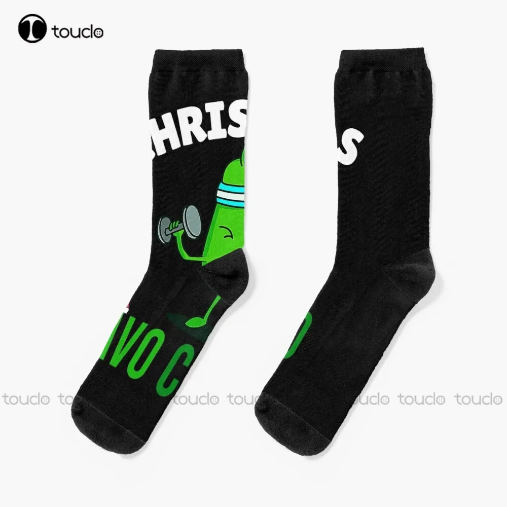 

Avo Merry Christmas Avocado Christmas Socks Youth Black Soccer Socks Personalized Custom Unisex Adult Teen Youth Socks Women Men