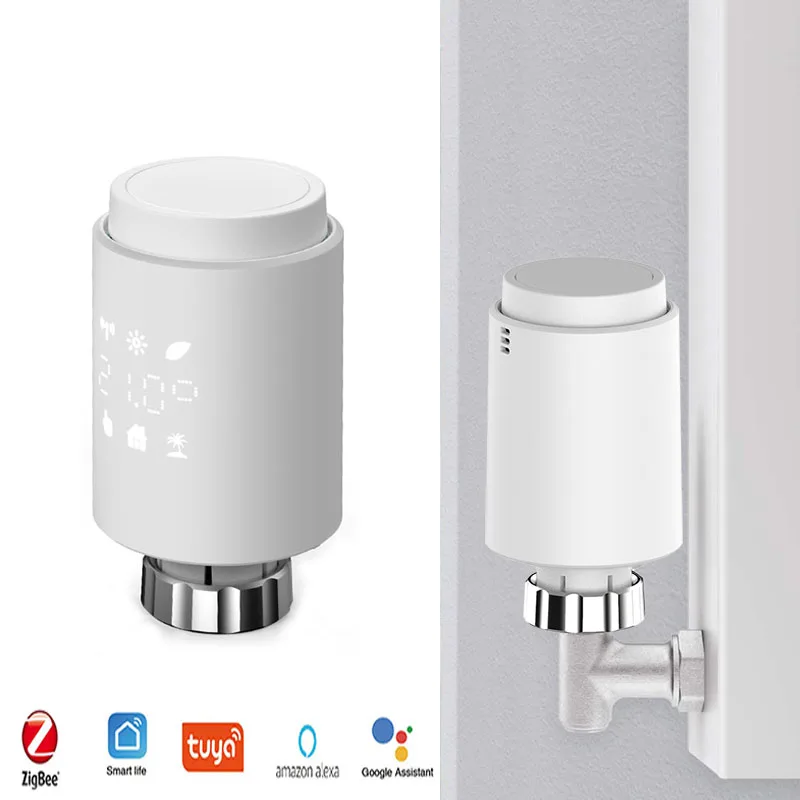 

Tuya ZigBee3.0 Smart Radiator Actuator Programmable Thermostatic Radiator Valve Temperature Controller Automation Voice Control