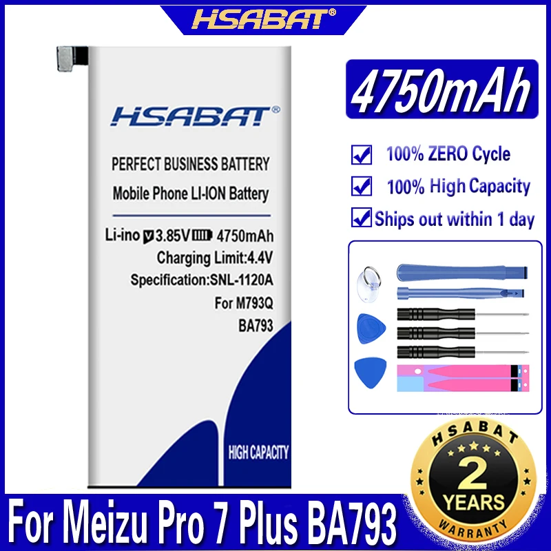 Аккумулятор HSABAT BA793 BA792 на 4850 мА · ч для Meizu Pro 7 Plus / M793Q M793M M793H M792C стандартная деталь