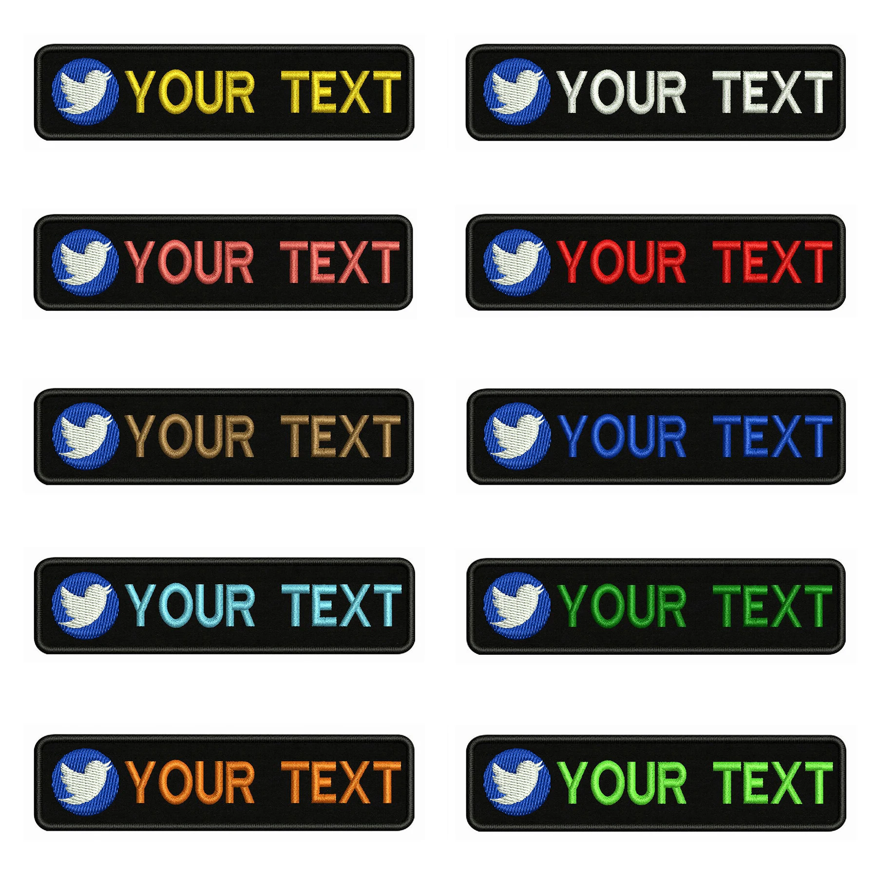 

Twitter логотип 10X2.5cm вышивка пользовательское имя заплатка с текстом полосы значок с помощью утюга или застежка-липучка патчи для одежды рюкза...