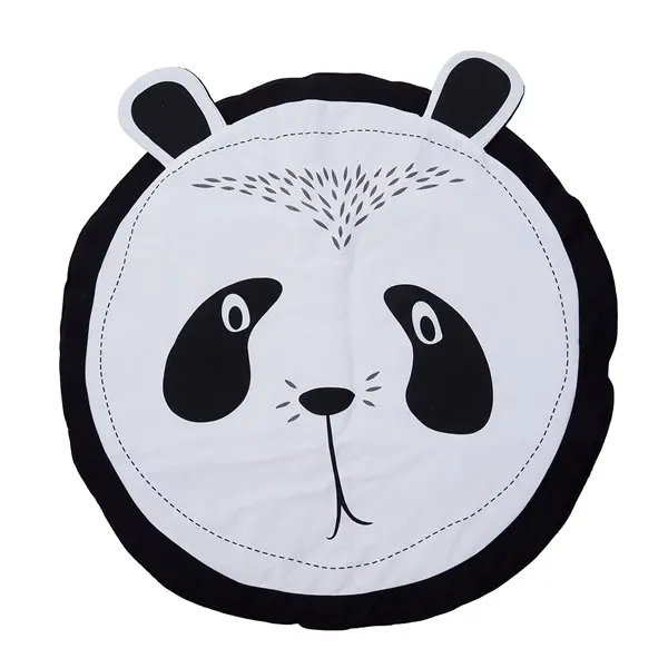 90cm-Panda Детский игровой коврик для малышей, Детский ковер для ползания, детское постельное белье, хлопковый игровой коврик с изображением животных, украшение для детской комнаты, 90 см - Цвет: 90cm-Panda