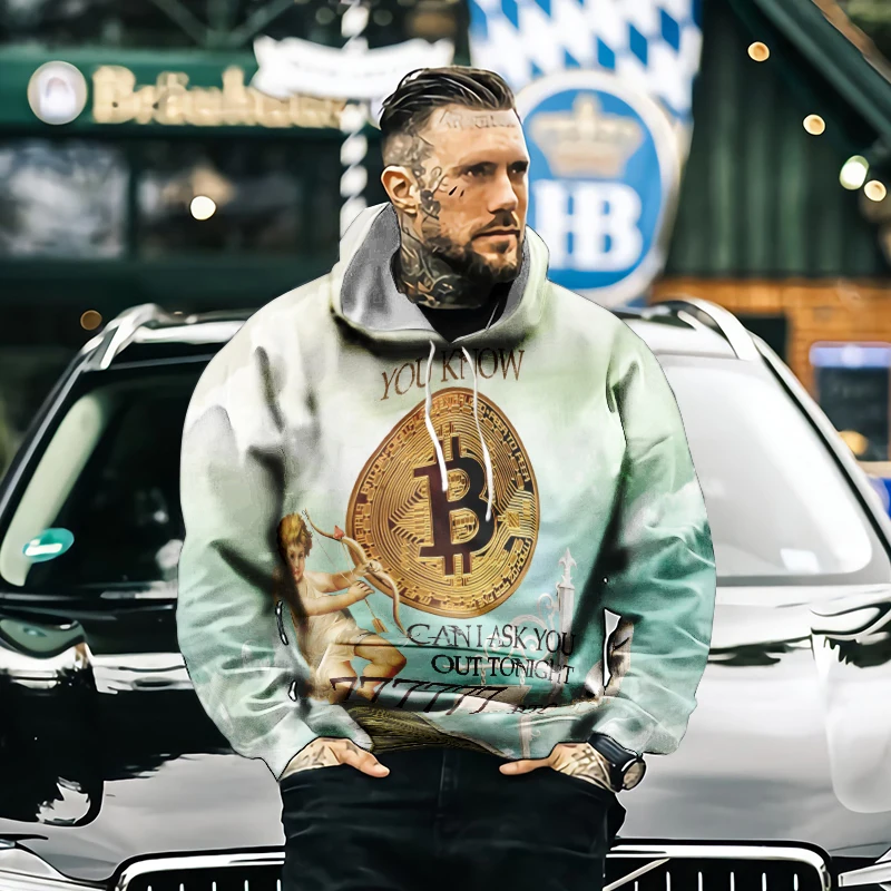 

B symbol 3D printed hoodie Harajuku Streetwear pullover unisex casual jacket sportswear spring, autumn and winter