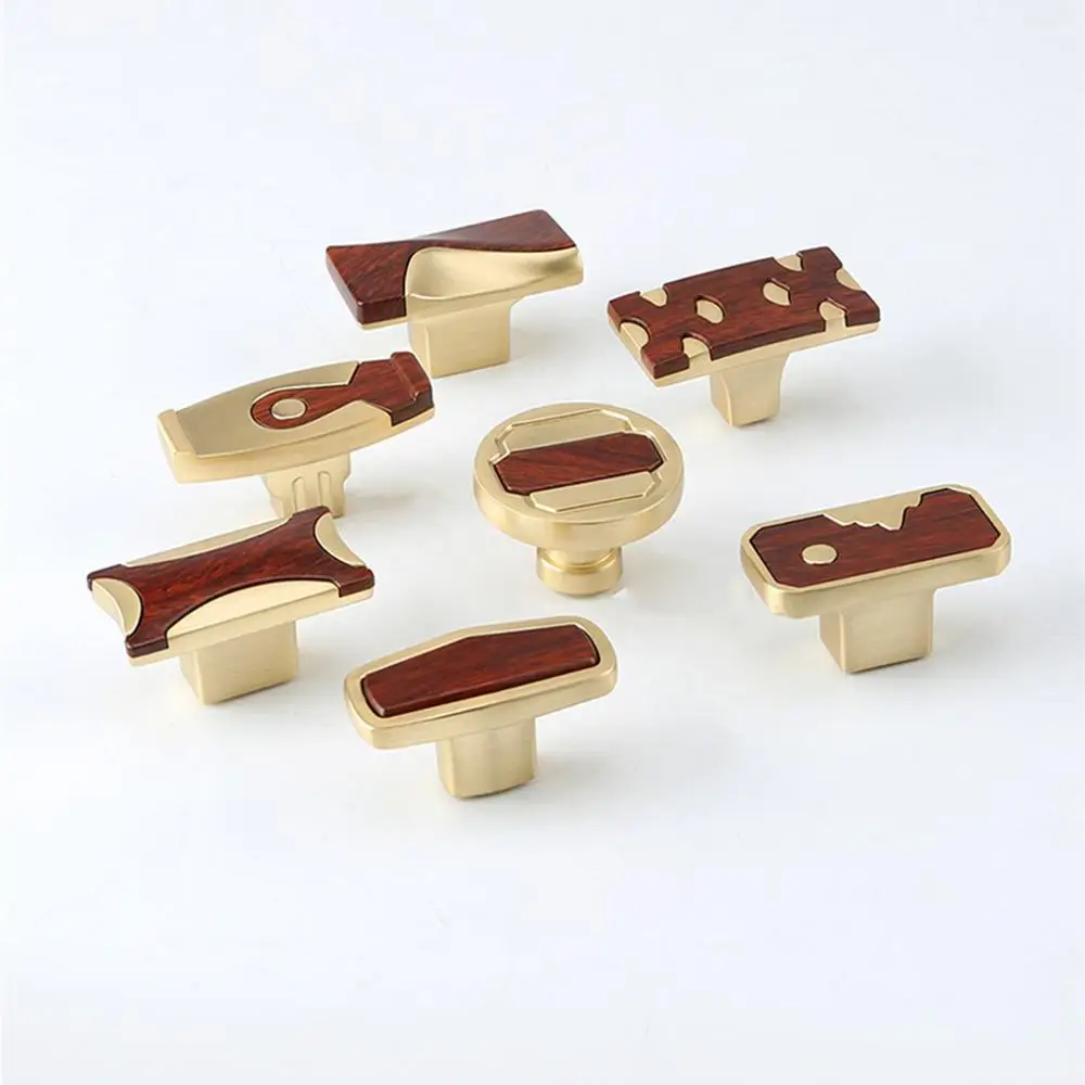 Роскошный Деревянный светильник из красного дерева с золотой ручкой двери новый