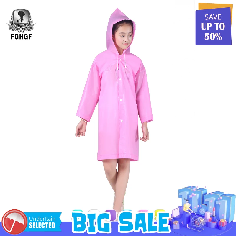 

EVA Transparent Environment Raincoat Student Girl Boy Rain Gear Coat Poncho Rainwear Waterproof Raincoat For Kids Chlidren