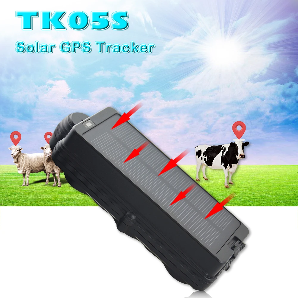 Водонепроницаемый GPS трекер TK05S с солнечной батареей и Wi Fi сильным магнитом для