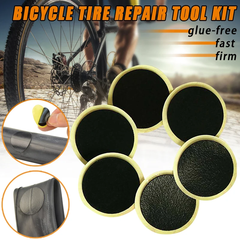 

6Pcs/10Pcs Bike Tire Patches Fast Repair Tools without Glue Mountain/Road Bike Tyre Inner Tube Repair Patches PW