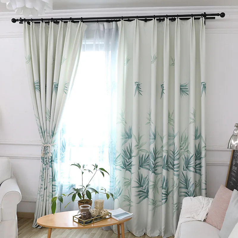 

Простые и современные занавески в скандинавском пасторальном стиле с изысканным принтом растений, мягкие и удобные занавески для гостиной ...