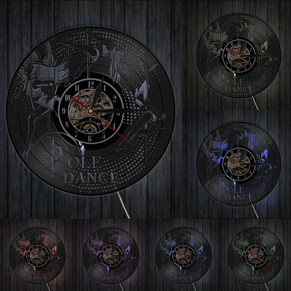 Настенные часы с виниловой пластиной для полюсного танца винтажные настенные
