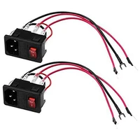 2 pcs 3d printer power switch 220v110v 10a short circuit protection socket inlet module plug with 250v switch