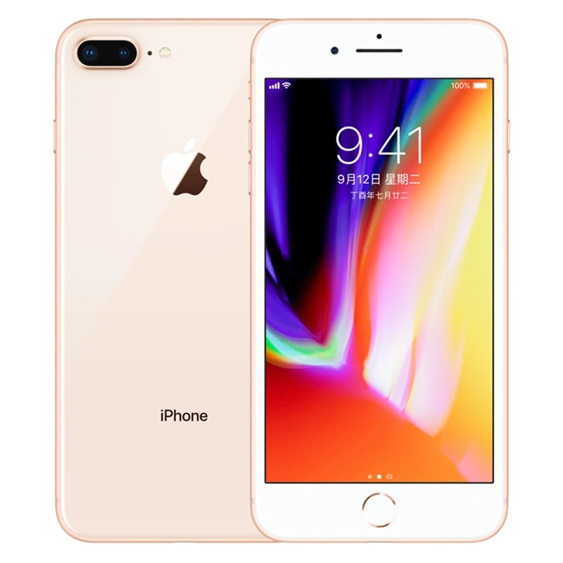 Gold Разблокированный мобильный телефон Apple iPhone 8 Plus, 64/256 Гб ПЗУ, 5,5 дюйма, 12MP камера, отпечаток пальца, шестиядерный iOS 4G LTE смартфон - Цвет: Gold