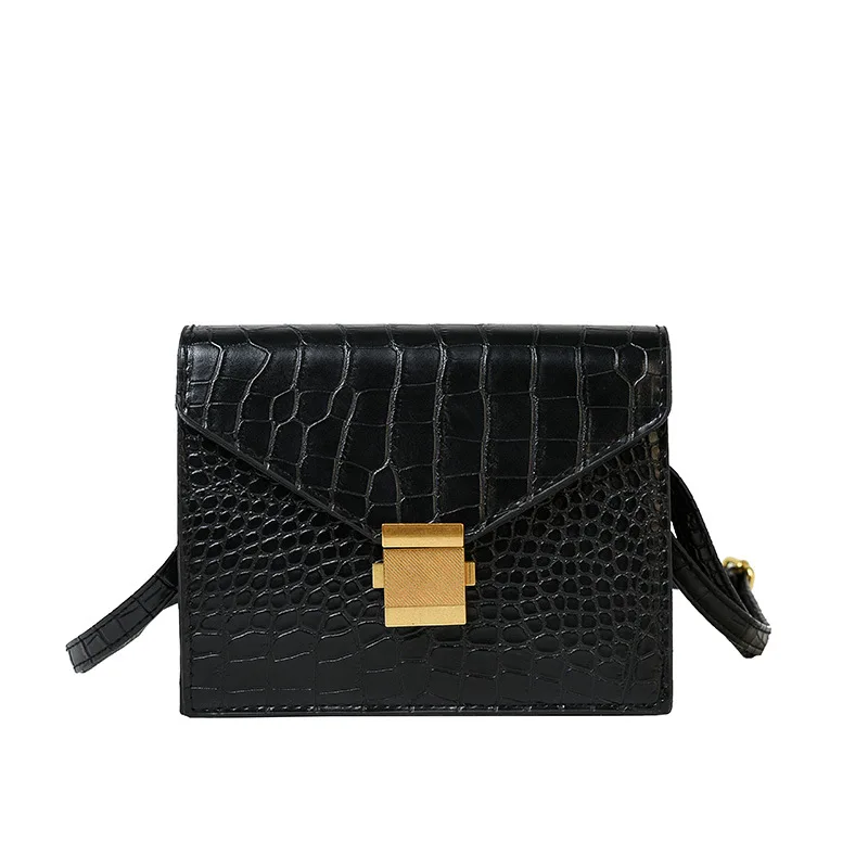 

Stone Pattern Lady Bags 2020 Shoulder Small Square Bag Texture Western Style Lock Crossbody Bag