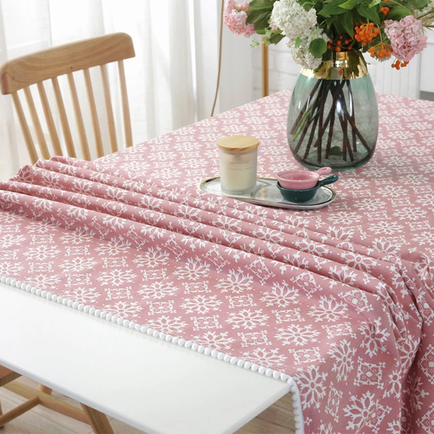 Скатерти из полиэстера в пасторальном стиле с волнистыми цветами Пылезащитная