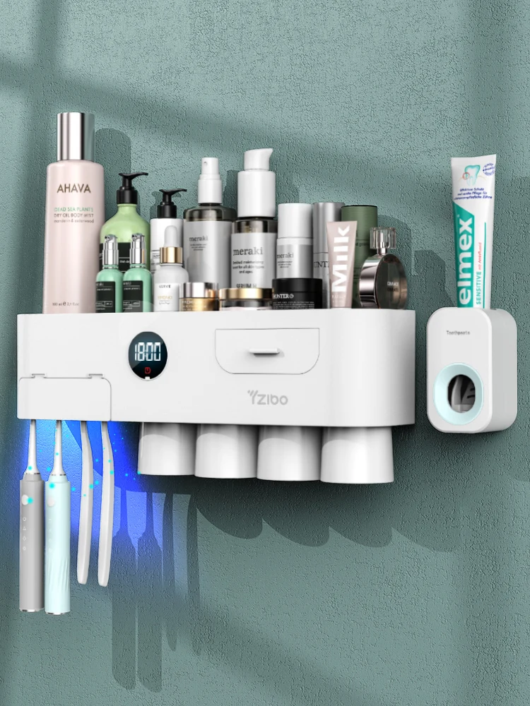 

Nordic Bathroom Toothpaste Holders Waterproof Electric Uv Sterlizer Wall Mount Toothbrush Holder Banheiro Home Products DB60YS