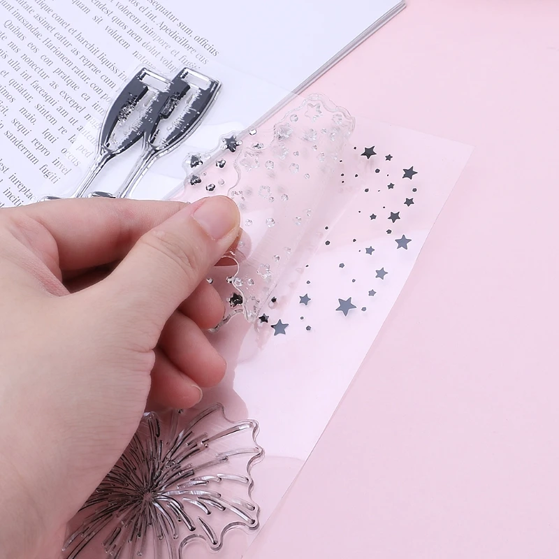 Фейерверк DIY силиконовый прозрачный штамп цепляться уплотнение тиснение для