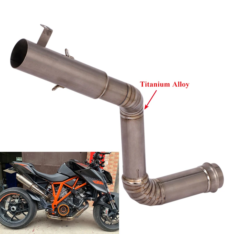 

Motorcycle Exhaust System Pipe Modified Middle Mid Link Pipe Titanium Alloy Middle Tube For 1290 Super Duke R 2014 2015 2016