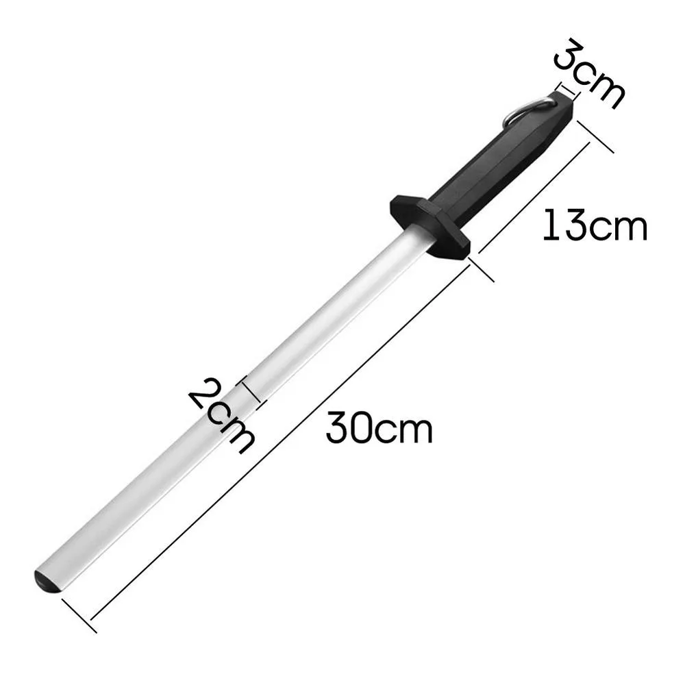 

17'' 600# Grit Diamond Kitchen Knife Sharpener Sharpening Steel Rod Stone Fine Grinding Whetstone Kitchen Tools Grind