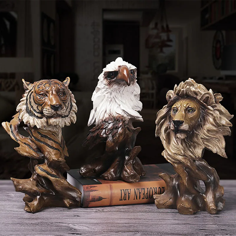 

Imitation Tree Root Animal Sculpture Fengshui Decoration Lion Figurines Housewarming Decoration Gifts Living Room Decor Crafts