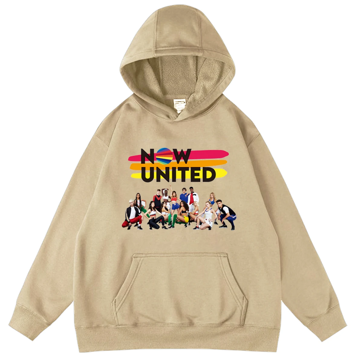 

NOW UNITED Harajuku Hip Hop Print Men's Pullover Long Sleeve Hoodie Hoody Men Funny Hooded Clothes Boy Teens Cool Letter Hoodies