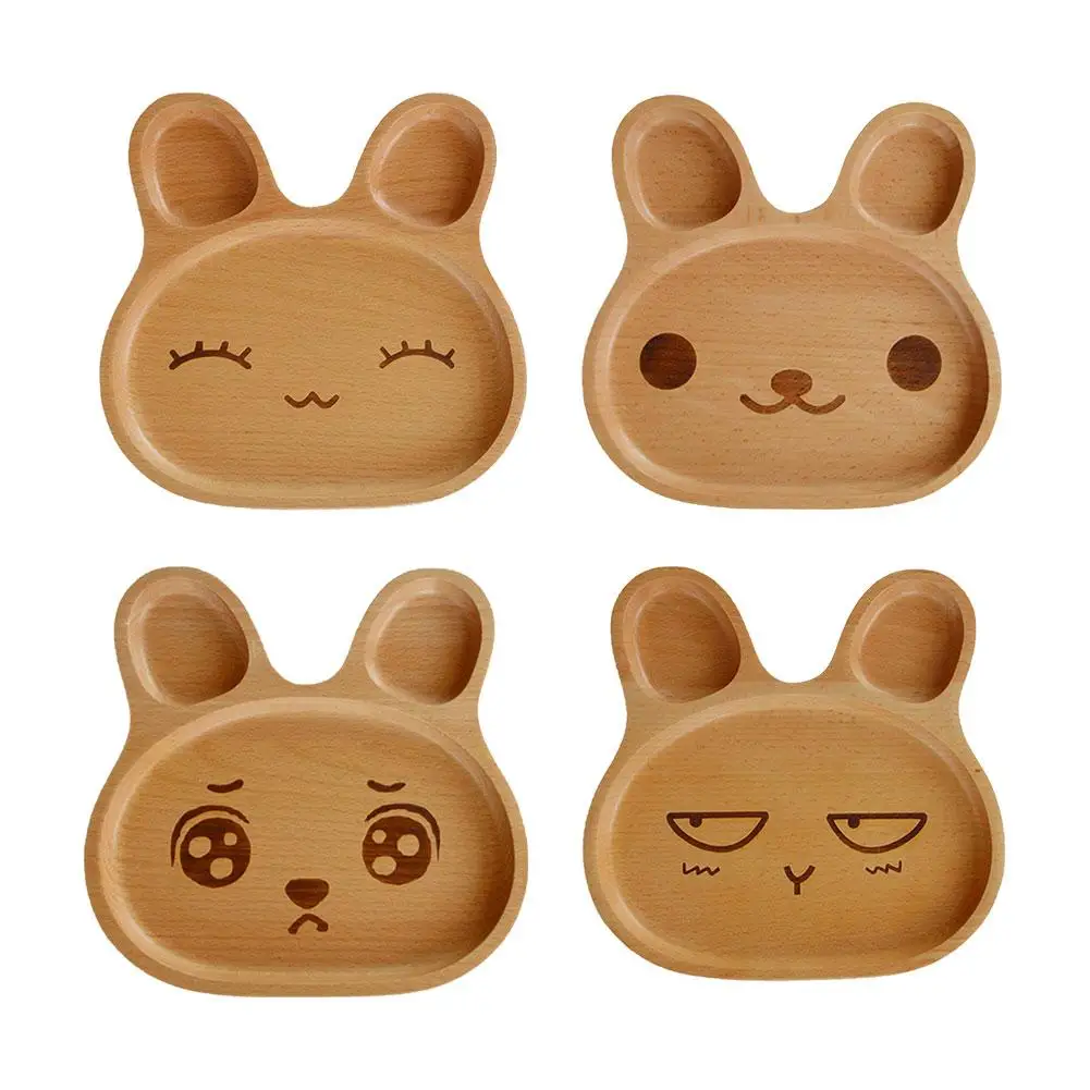 Деревянные десертные тарелки Детские с кроликом тарелка для соуса миска окуня