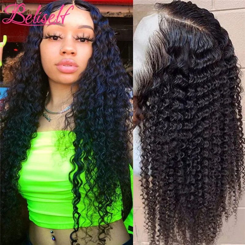 

Cheap Deep Wave Human Hair Wigs Brazilian Remy Hair Natural Hairline 13X6 Lace Front Wigs For Black Women Beliself