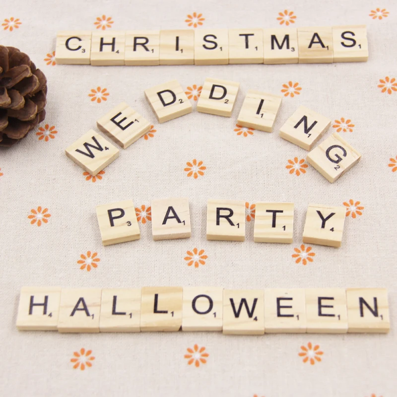 100 шт./лот Скрапбукинг слов набор английских букв Алфавит плитка деревянный блок