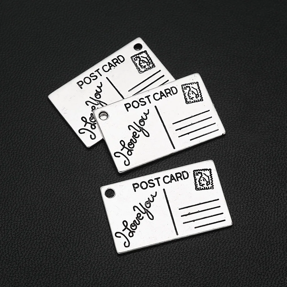 

5 шт./партия, посеребренные подвески в античном стиле, 25 х16 мм