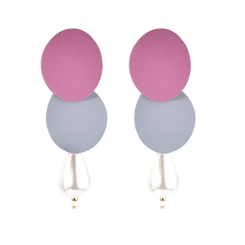 

Original Earrings New European And American Mixed Color Paint Earrings Natural Water Drop Shell Earrings For Women Girl Fashion