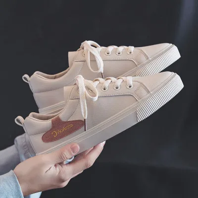 Женские туфли на резиновой подошве Белые Повседневные с вулканизированной