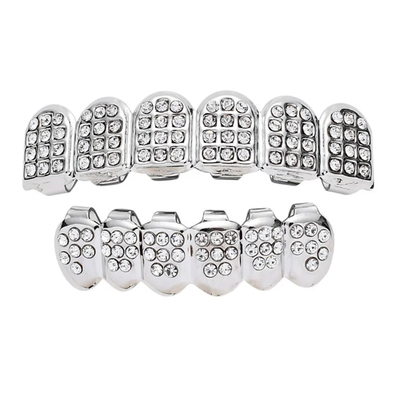 Кубический циркон хип-хоп ЗУБЫ гриль Bling полые Зубы вампира для Хэллоуина |