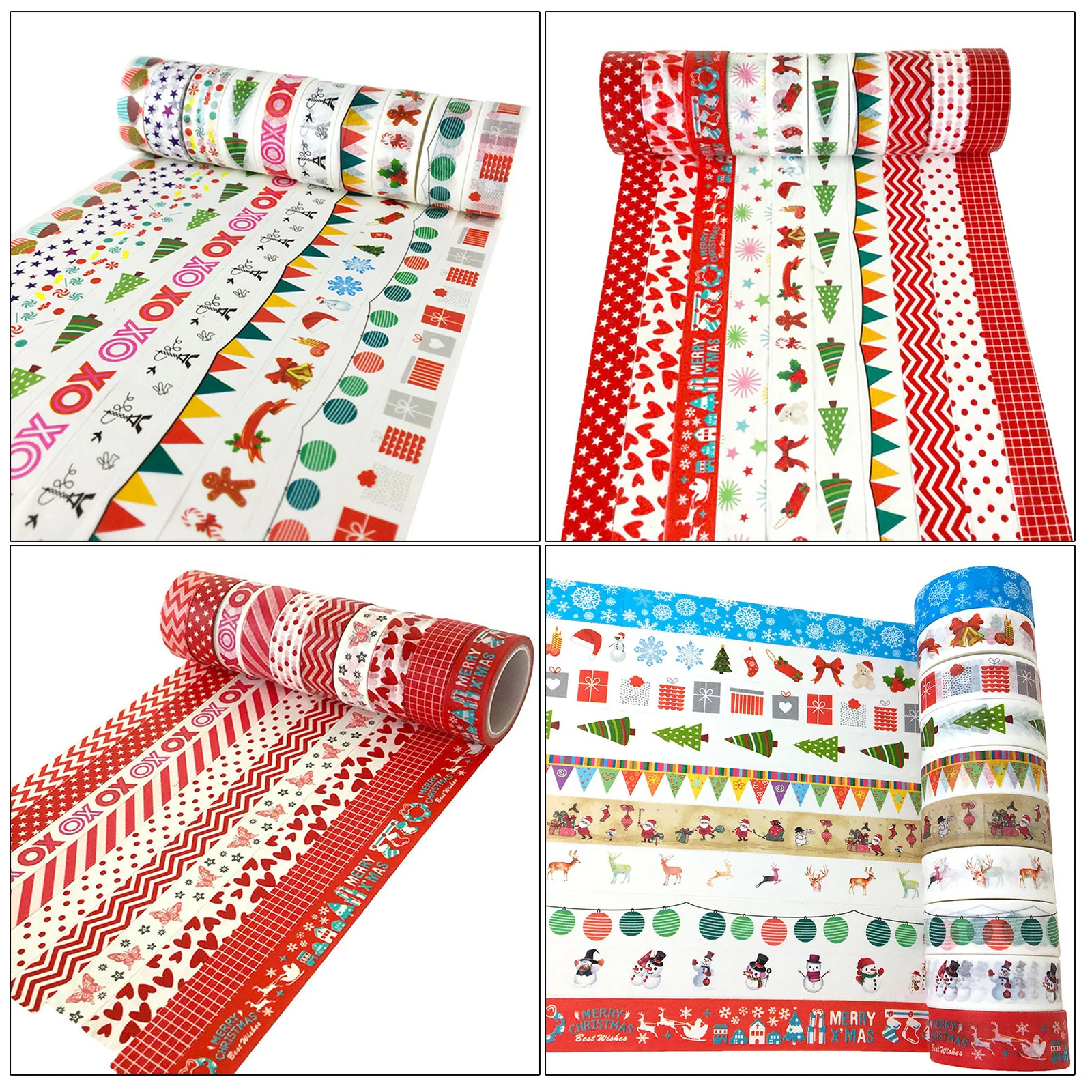 

Sticker Tapes Christmas Washi Tape DIY Colorful Decorative Hand Account Decor Stationery Kids Gifts 10Pcs/Set Scrapbooking Tapes