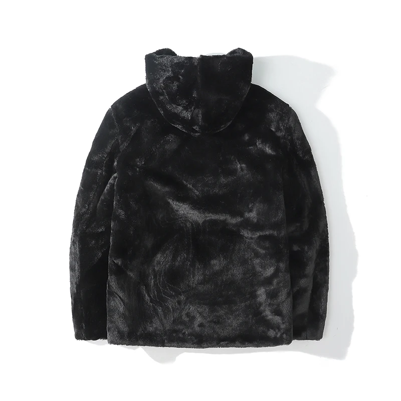 

Autumn Winter Fleece Black Kanye West Cashmere Hooded Jacket Sherpa Streetwear Hip-hop Men's and Women's Zipper Jackets Outwear