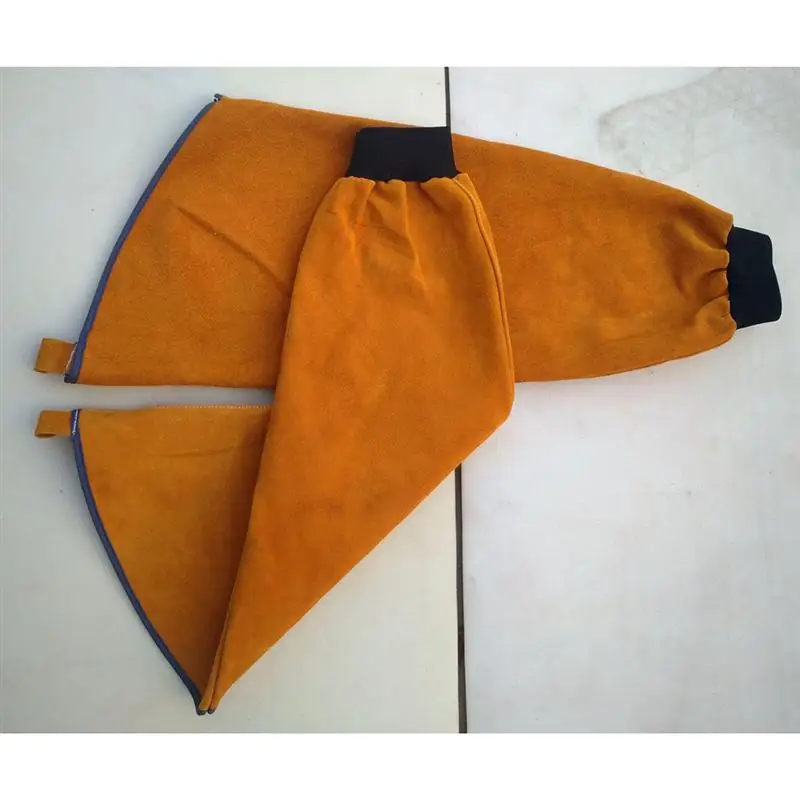 1 пара втулок из яловой кожи высокотемпературные защитные рукава для сварки