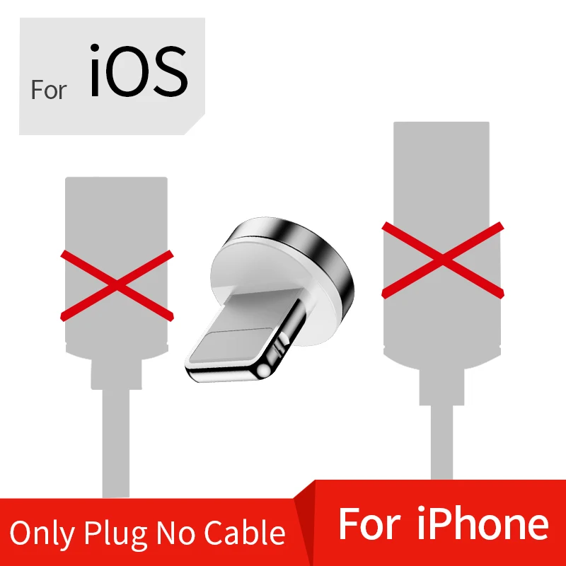 Baseuer QC 3,0 3A локоть l-образный Магнитный кабель Micro usb type C для Xiaomi Redmi; Huawei samsung магнит для iPhone 90 градусов - Цвет: Only Plug for iPhone