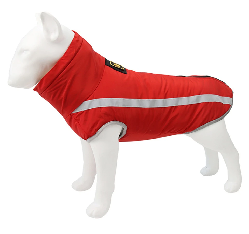 

Pet Coat Winter Dog Jacket Two Legs 2021 Thicker Fleece Waterproof High Collar Warm Reflective Clothing Accessories