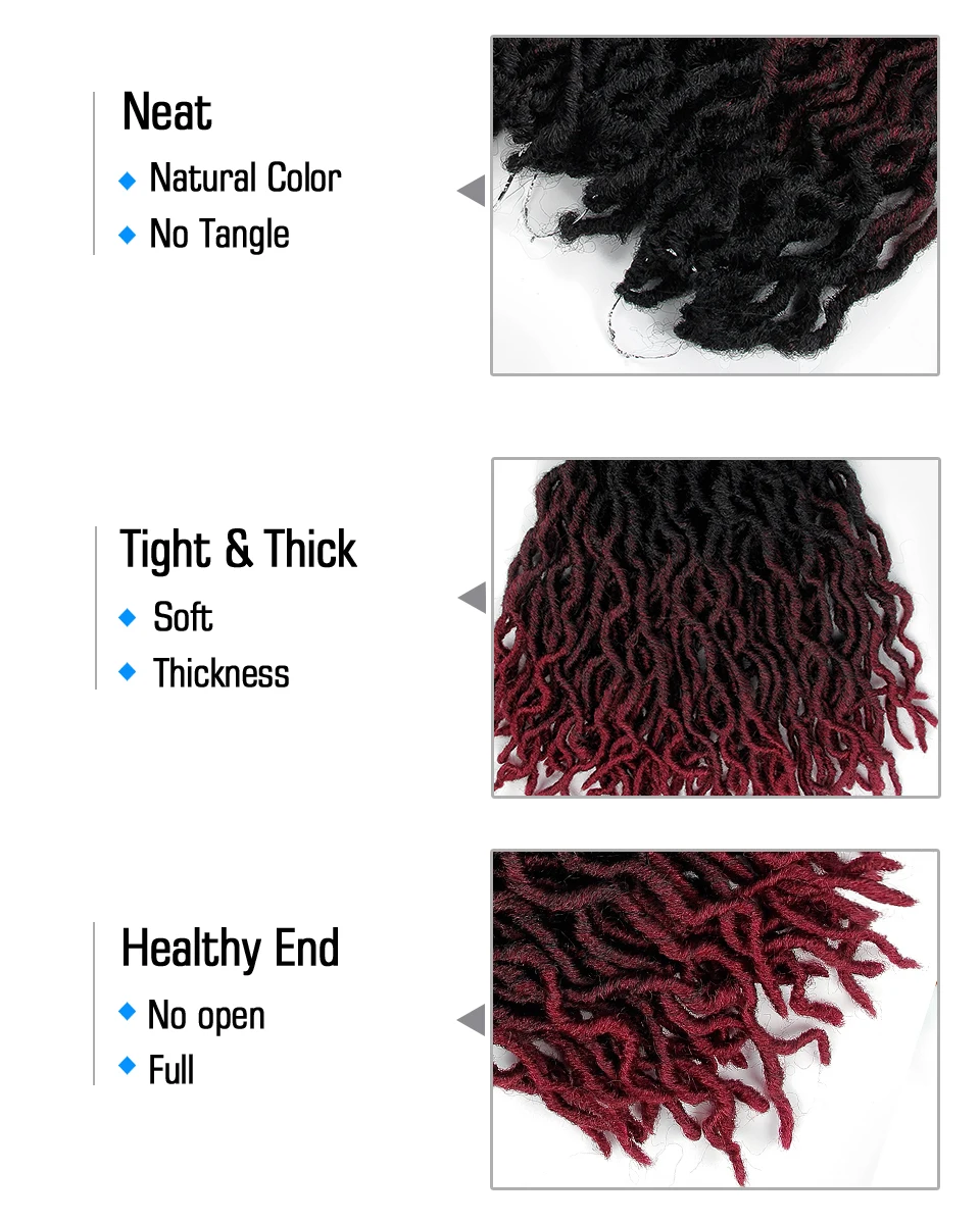 12/18 дюймов crochte косы короткие Faux locs Curly мягких волос синтетические волосы для оплетки удлинитель накладки из натуральных волос для любого Для женщин