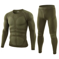 warm autumn winter long sleeve outdoor thermal underwear set fleece slim fit army tactical hiking military clothes top pants c