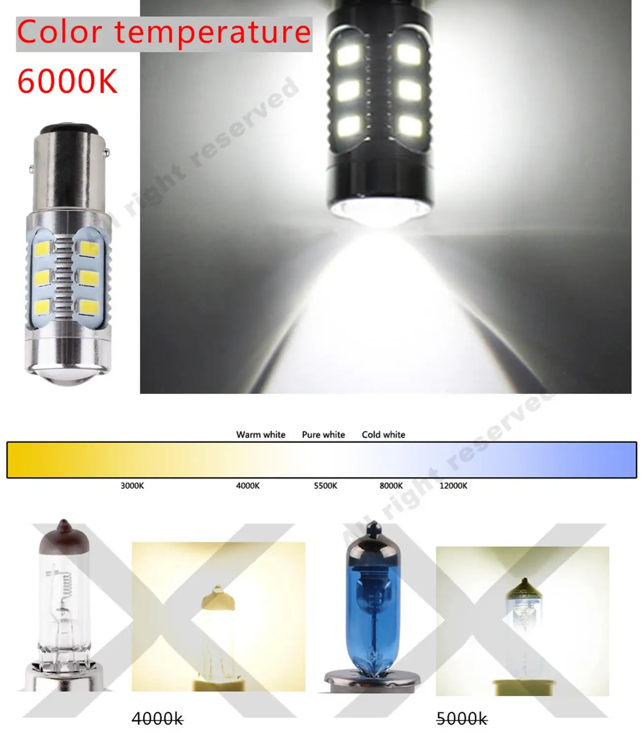 2шт 1157 12 5630 SMD BAY15D чип для светодиодной лампы высокой мощности p21/5 Вт светодиодные
