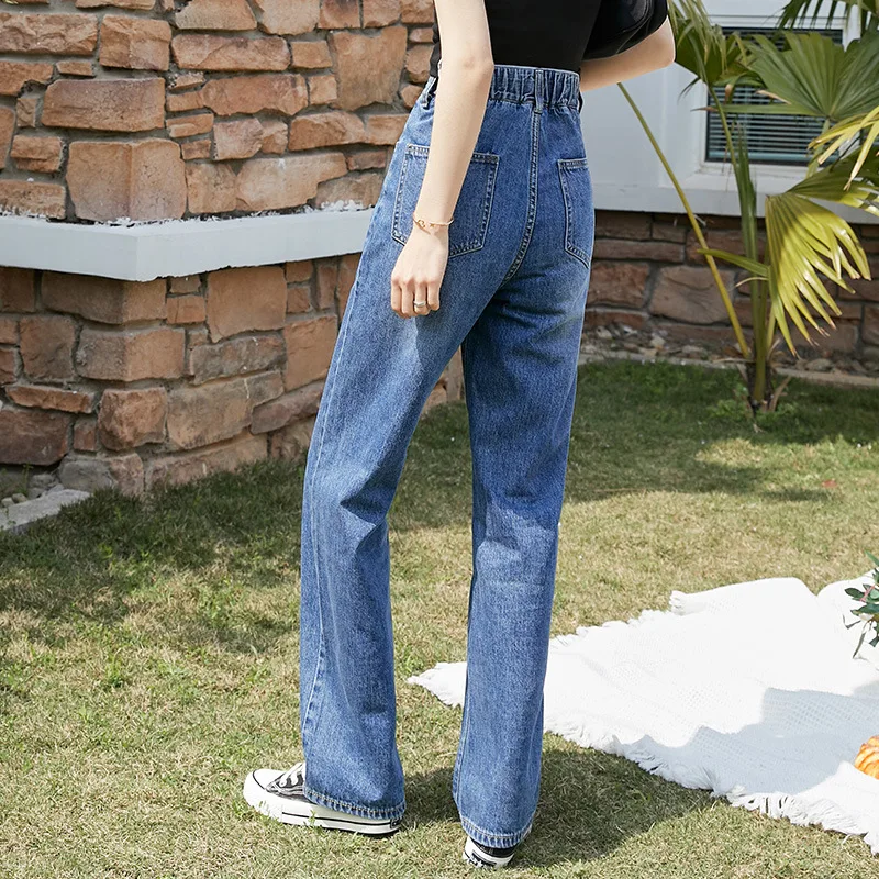 Широкие брюки мягкие летние свободные модные тонкие джинсы женские