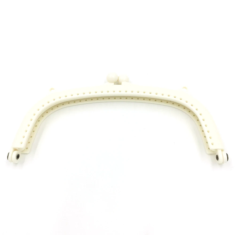 

2PCS White Semicircle 16cm Plastic Purse Frames Kiss Clasps Clutch Buckles DIY Handbag Handles Hardware Accessories Changement