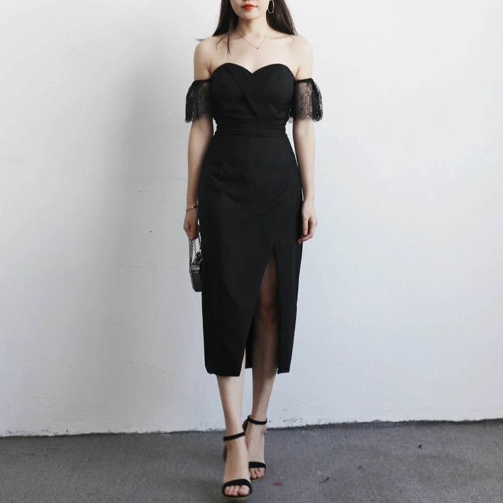 Красивые модные кружевные платья с открытыми плечами сексуальное платье